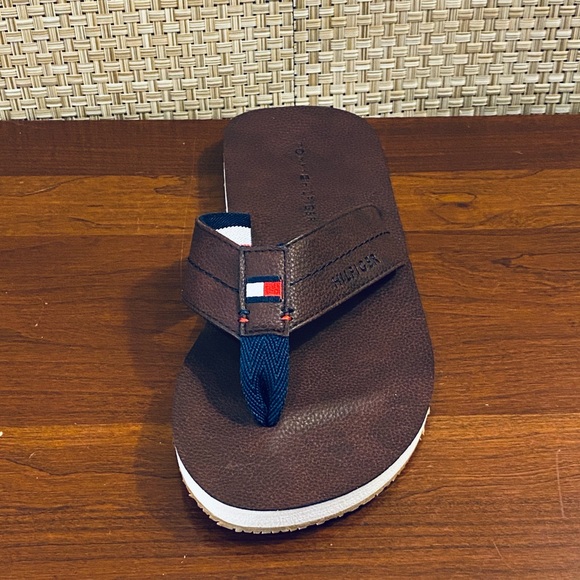 🌟5xHP🌟Tommy Hilfiger Microflag Brown Flip Flop - Picture 4 of 12